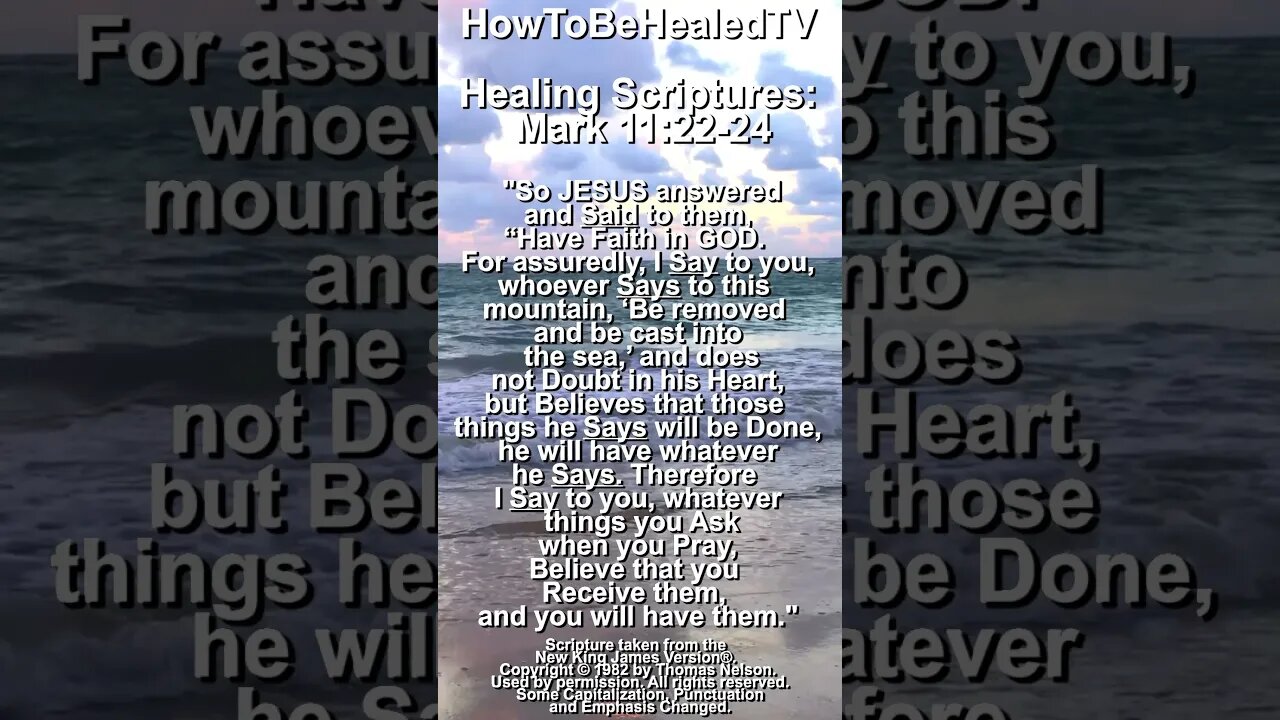 Healing Scriptures Concepts 28 📖 Mark 11:22-24 ✝️ Speak Positively, Not Negatively🙏#healingverses