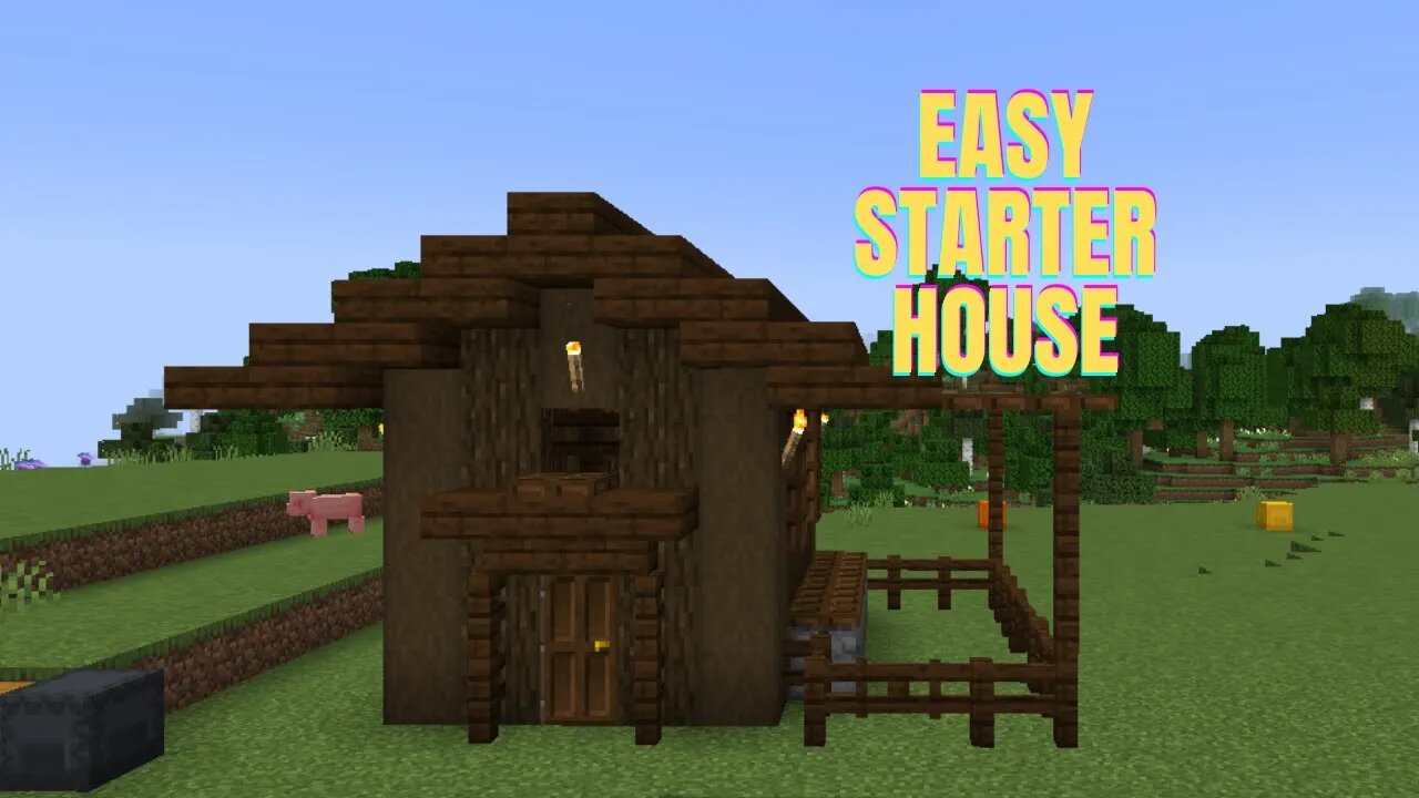 How To Build A Dark Oak Survival Starter House | Minecraft 1.20