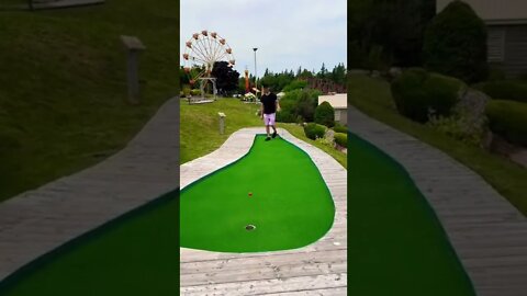 Close to a hole in one in Mini Golf