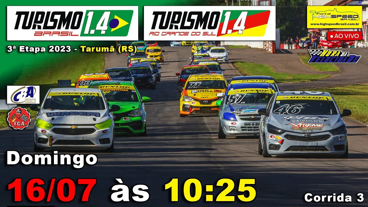 🔴 TURISMO 1.4 BR/RS | Corrida 3 | 3ª Etapa 2023 | Tarumã (RS) | Ao Vivo