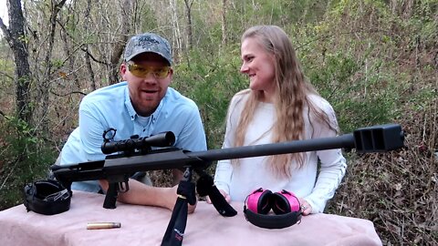 My Wife shoots the Barrett 50 BMG