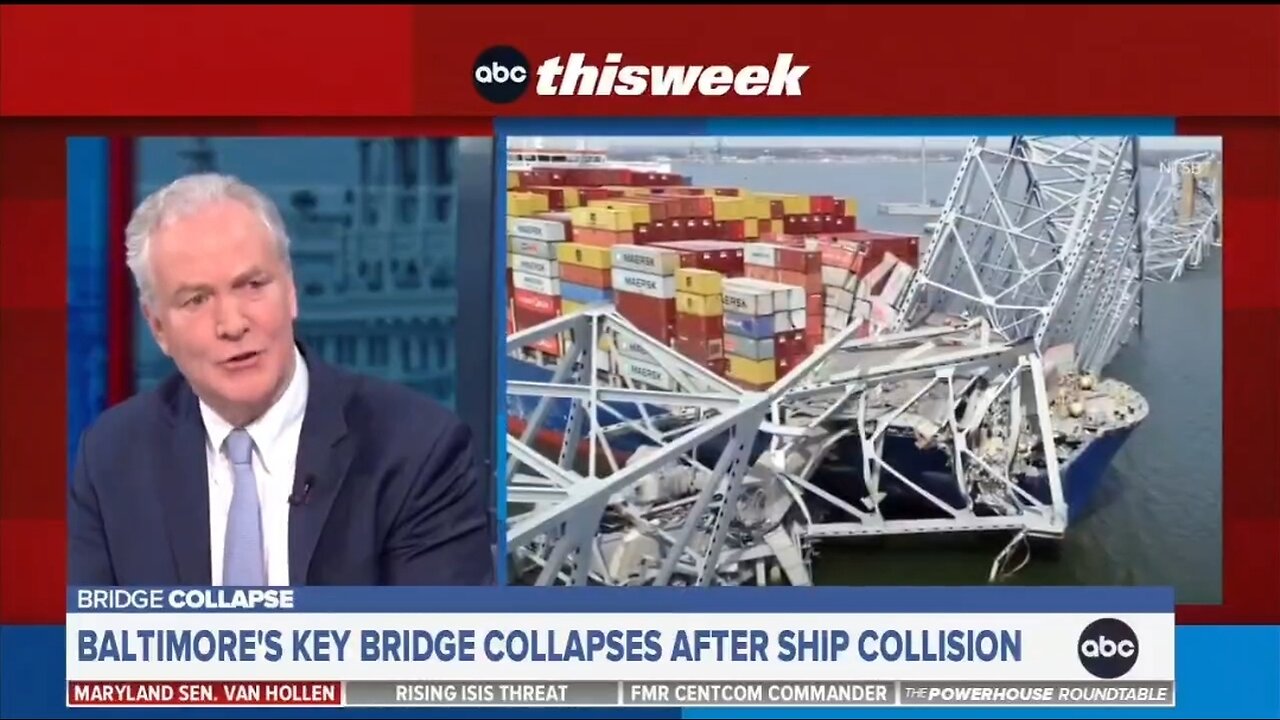 Sen Van Hollen: Taxpayers Will Pay 100% of Key Bridge Cost