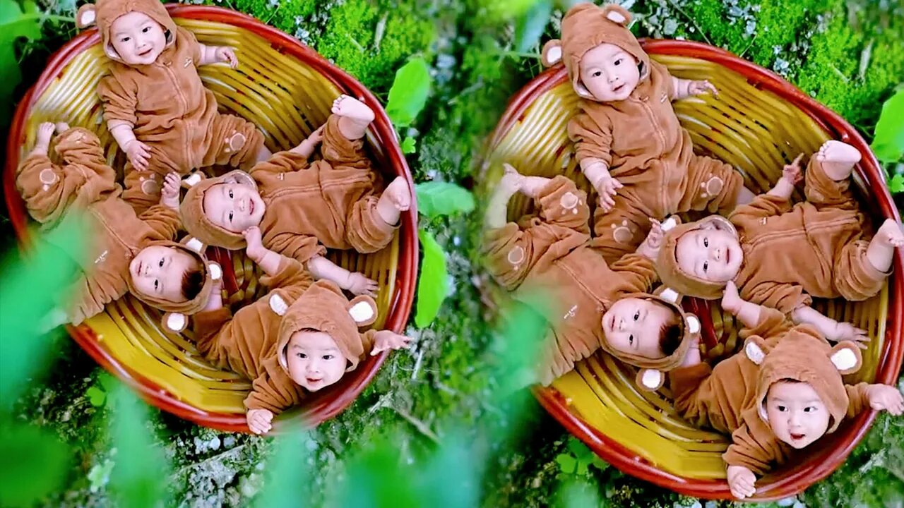 The two baskets were playing happily