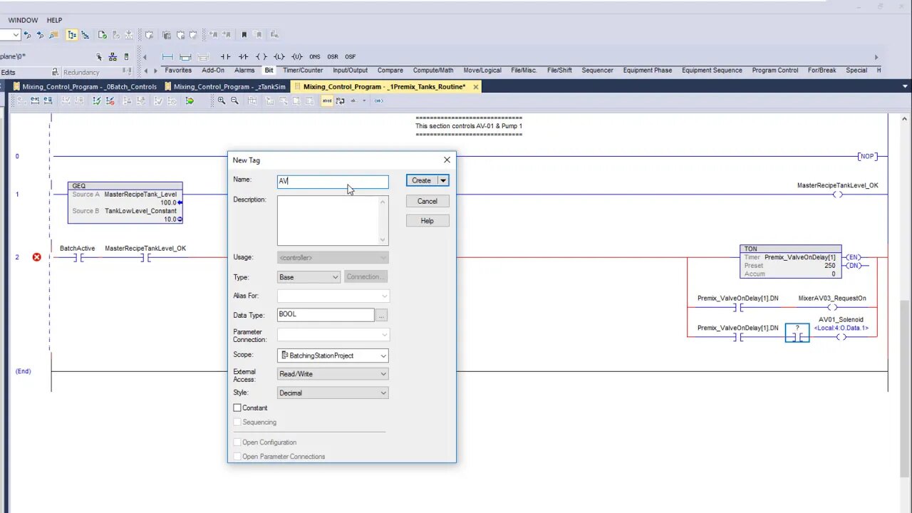 PLC Programming | PLC Ladder Logic for Valve Controls with HMI Testing | Batching PLC Day-25