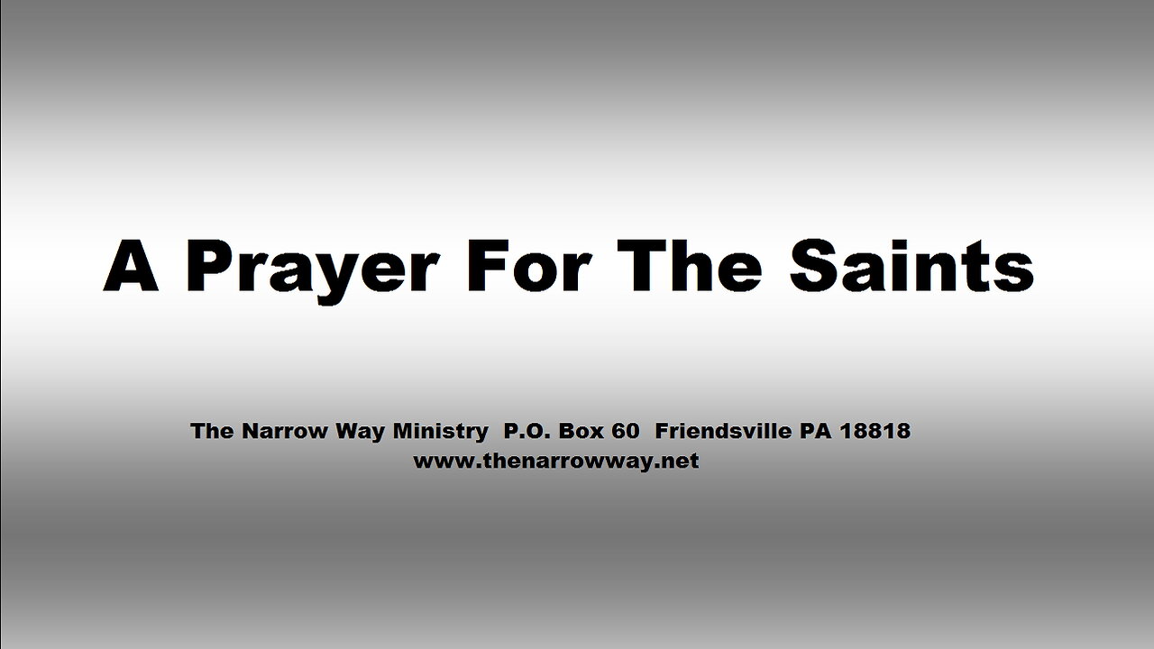 A Prayer For The Saints
