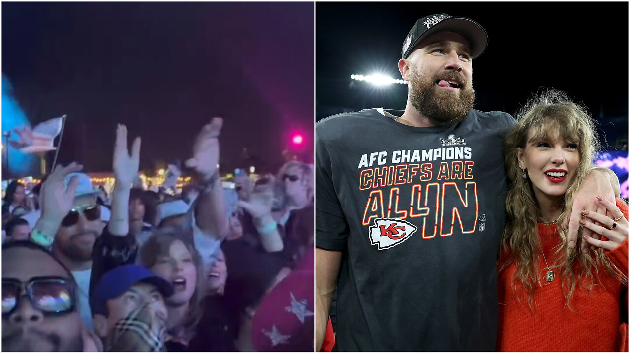 Justin Bieber, Taylor Swift & Travis Kelce jamming out to Ice Spice @ Coachella