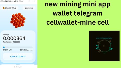 new mining mini app wallet telegram cellwallet-mine cell