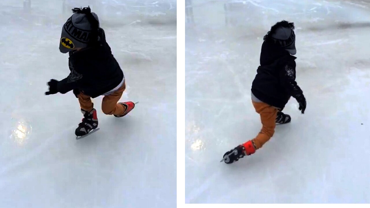 "Adorable! Watch this Little One's First Time Ice Skating"