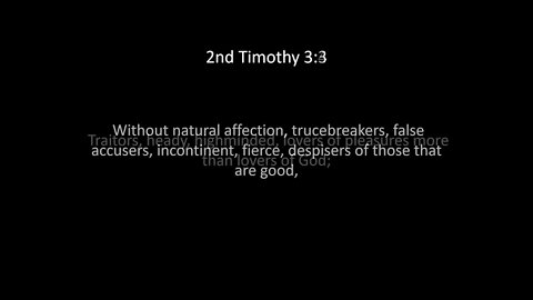 2nd Timothy Chapter 3