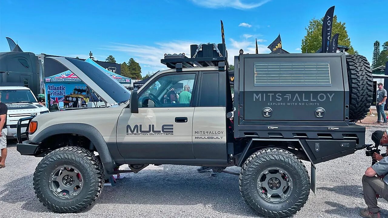 Toyota Land Cruiser CUT IN HALF Converted to Flat Bed with Corvette Motor & Camper Canopy