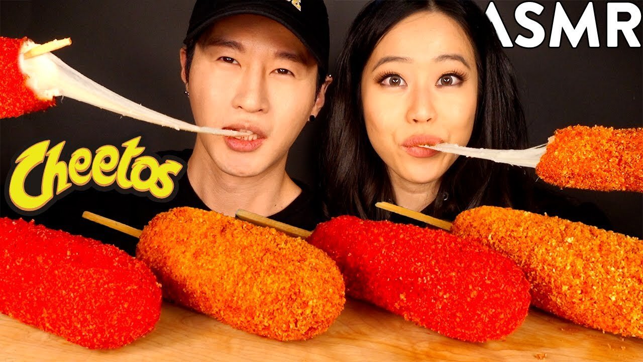 ASMR HOT CHEETOS MOZZARELLA CORN DOGS with STEPHANIE SOO