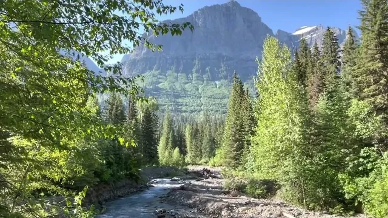 2 hours flowing river water sounds Glacier National Park