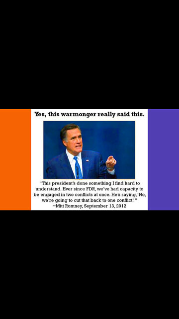 Mitt Romney Is A Warmonger