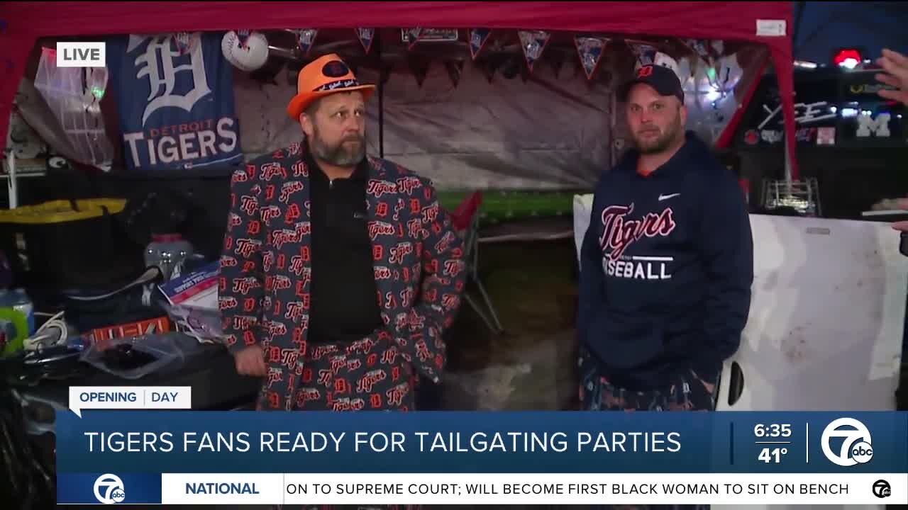 Tigers fans already out tailgating for Opening Day