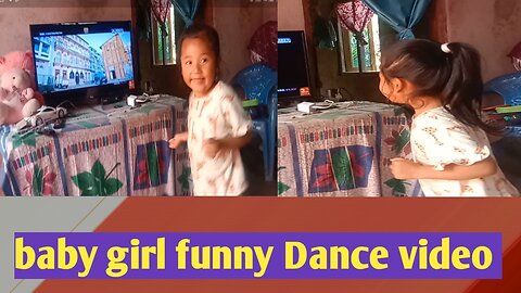 Little baby girl dancing . Dance video