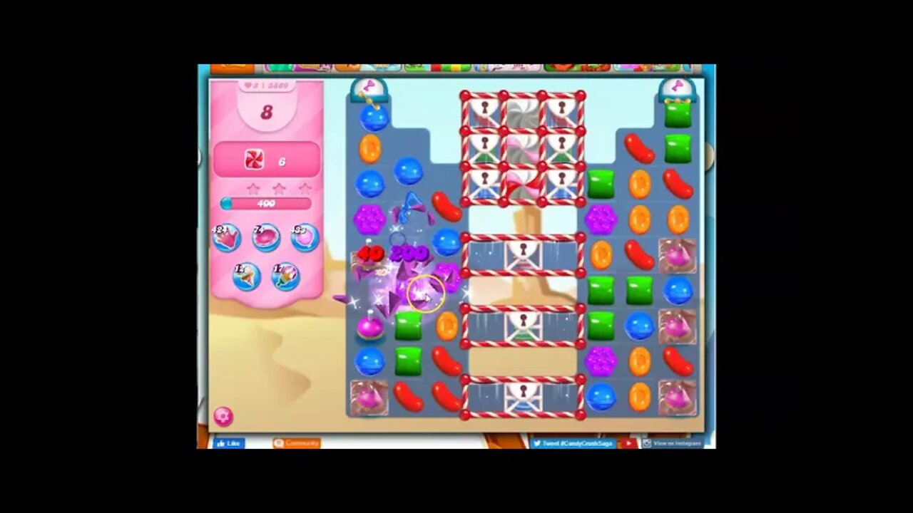 Candy Crush Level 3869 Talkthrough, 10 Moves 0 Boosters
