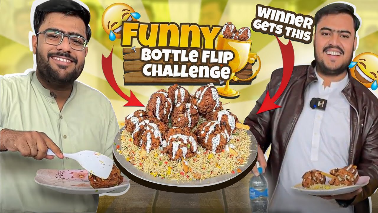 Bottle flip food challenge | Eating Games challenge