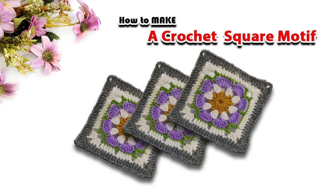 How To Make A Crochet Square Motif l Crafting Wheel