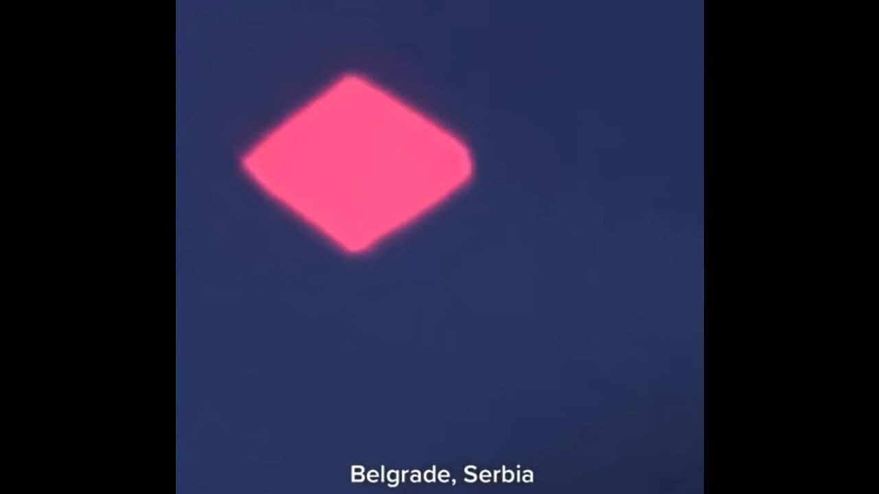 UFO or UAP sightings like a 4-sided pyramid in the sky over Belgrade, Serbia