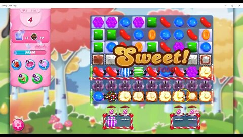 Candy Crush Level 5707 Talkthrough, 30 Moves 0 Boosters
