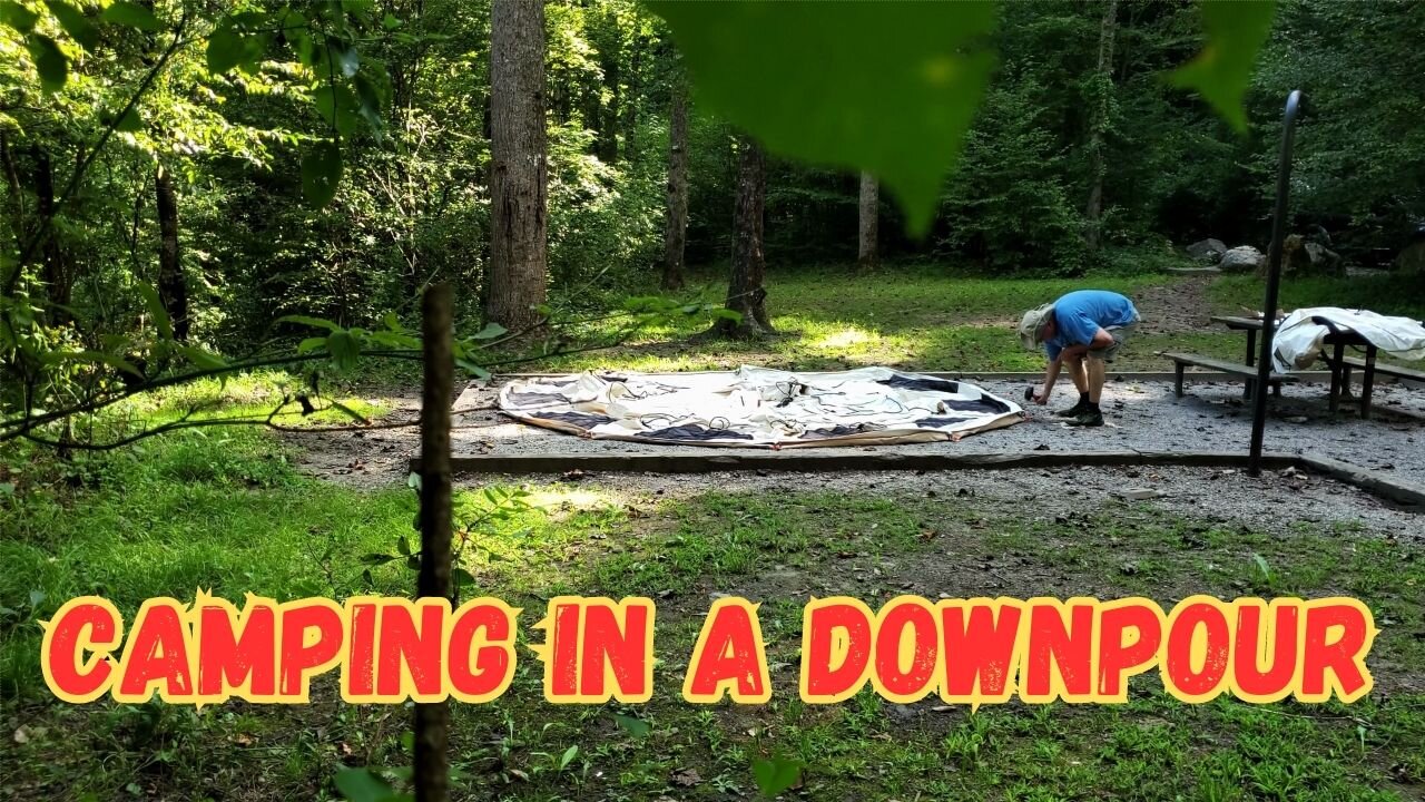 Solo Camping in Rain by a Creek