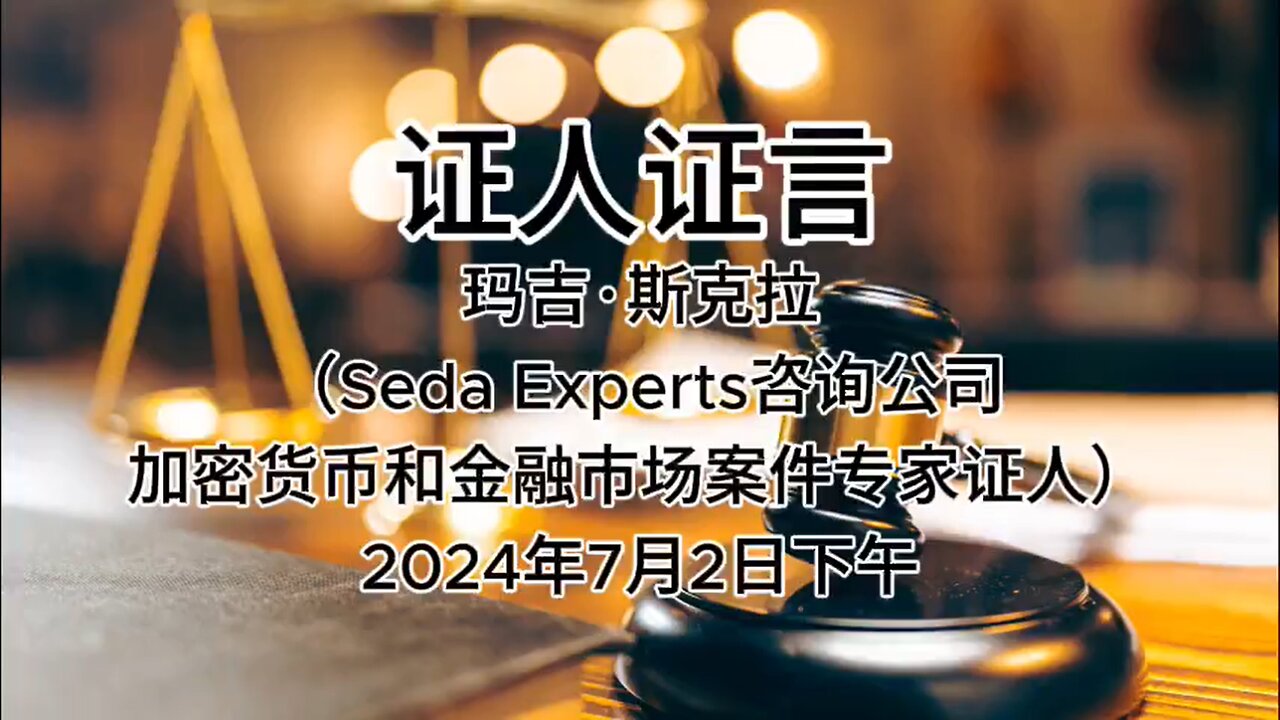 2024年7月2日下午 郭文贵先生庭审 辩方第2位证人- 玛吉·斯克拉（Seda Experts咨询公司 加密货币和金融市场案件专家证人）AI中文朗读