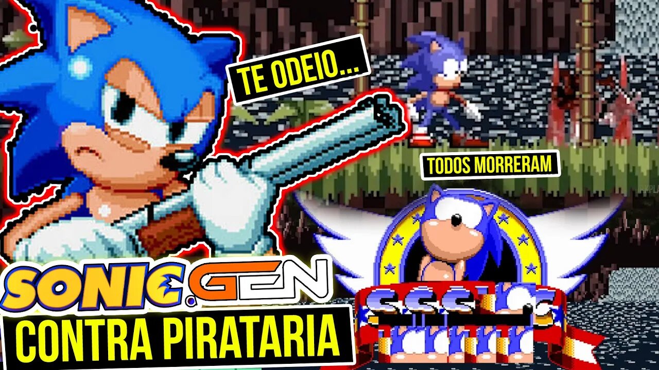 Jogos Assustador do Sonic Contra PIRATARIA ?! | Sonic1.gen - Rk Play