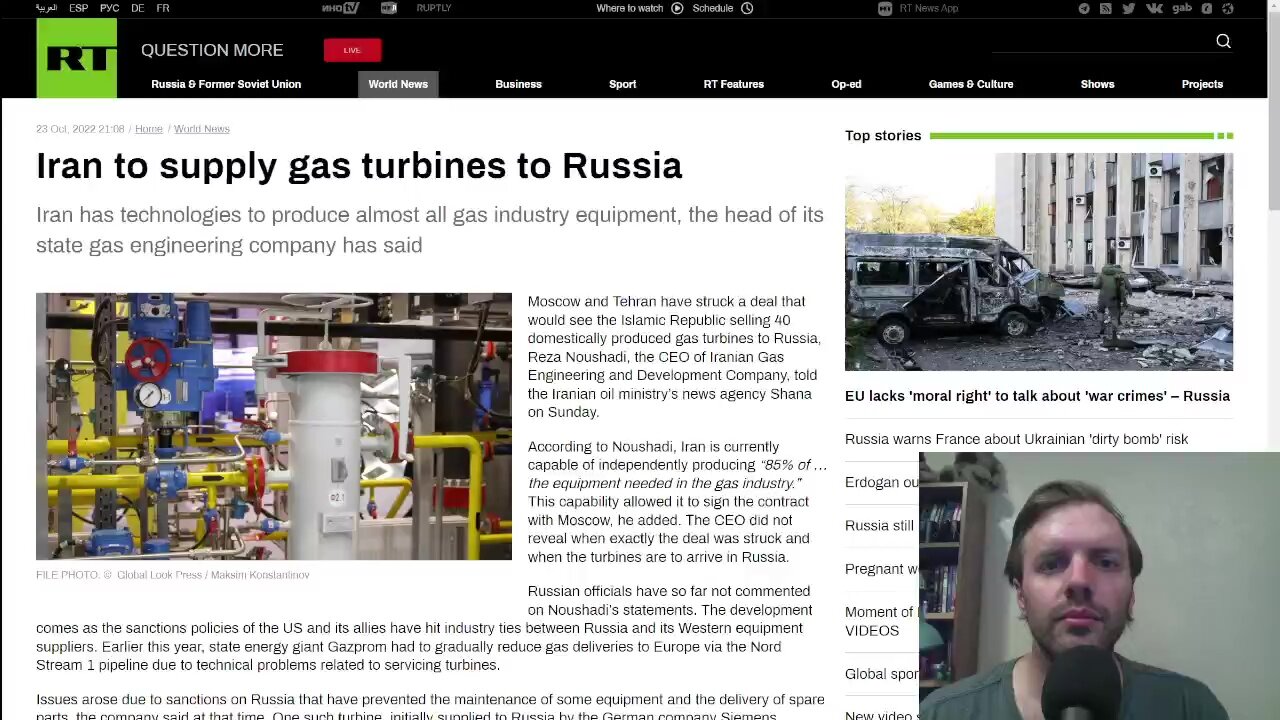 Iran to supply gas turbines to Russia