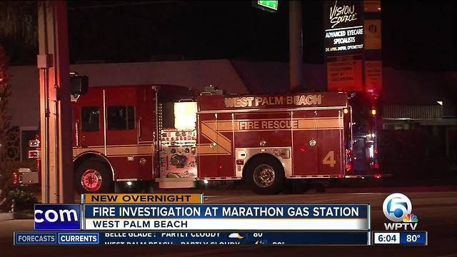 Fire investigated at West Palm Beach gas station