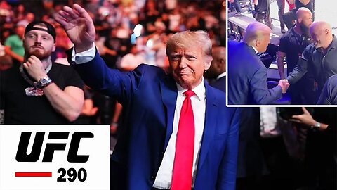 UFC crowd GOES WILD as Donald Trump makes appearance at UFC 290! Interacts with Joe Rogan!