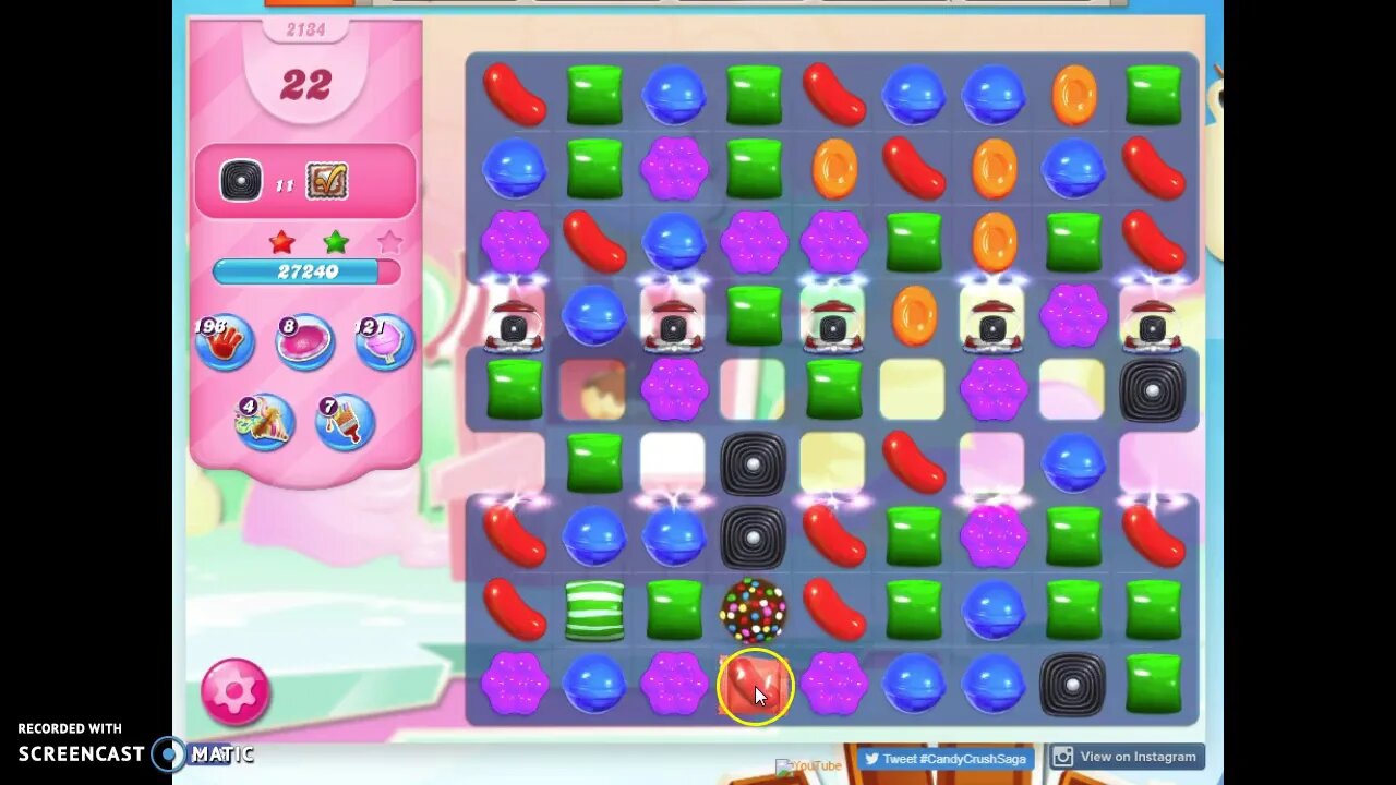Candy Crush Level 2134 Audio Talkthrough, 3 Stars 0 Boosters