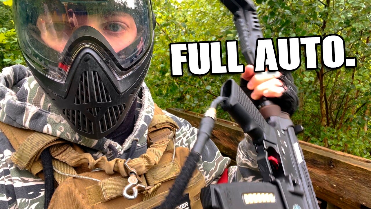 Wannabe Airsoft Soldier uses crazy FULL AUTO build (Cheater Rages)