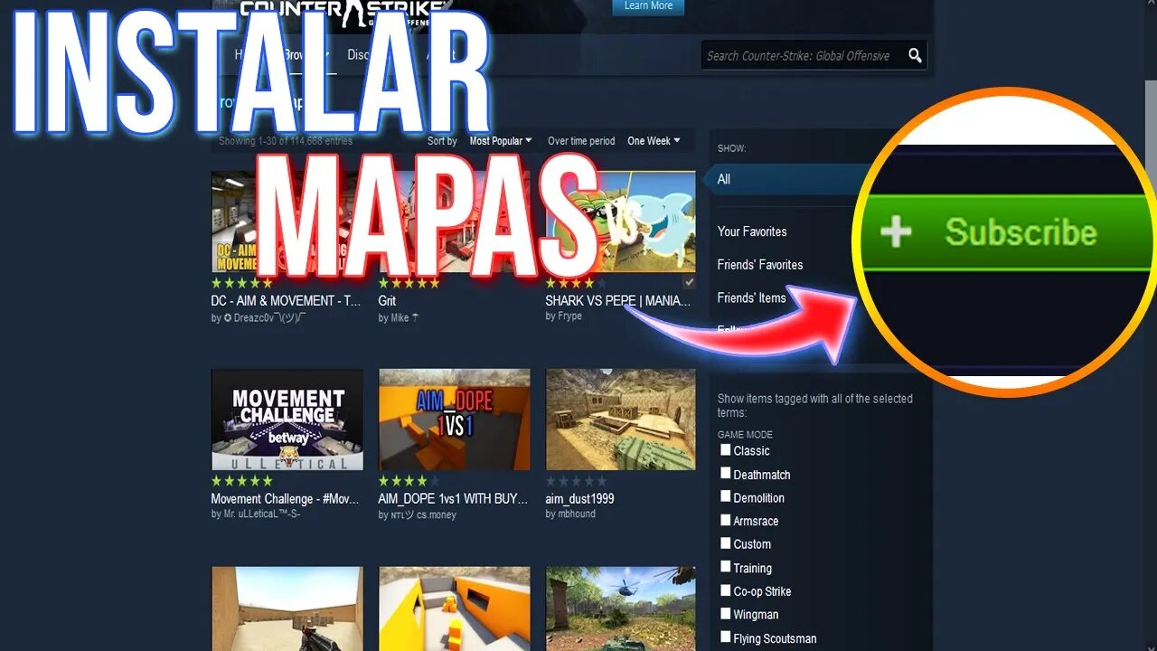 como BAIXAR MAPAS da OFICINA no CS GO! bem fácil!