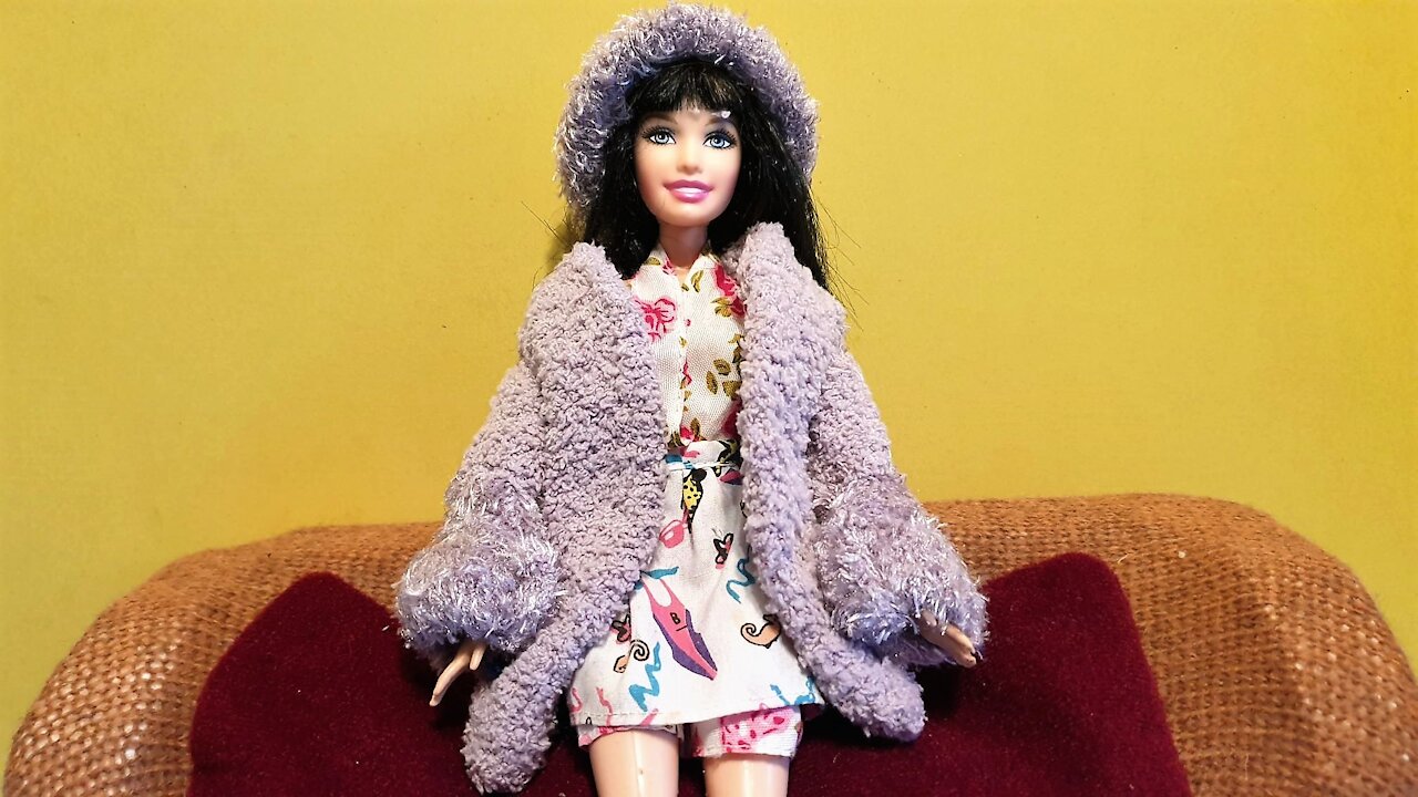 DIY Barbie Doll Winter Jacket and Hat from Socks - DIY Doll Clothes