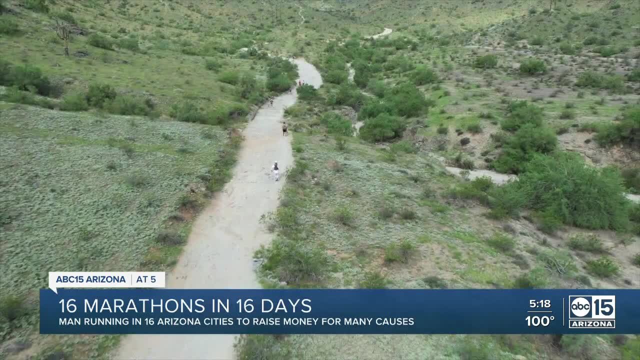 Man running in 16 Arizona cities to raise money for many causes