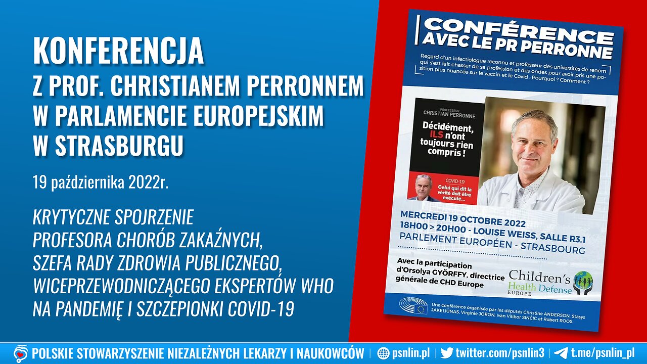 Konferencja Prof. Christiana Perronne w Parlamencie Europejskim na temat pandemii i szczepionek Covid-19