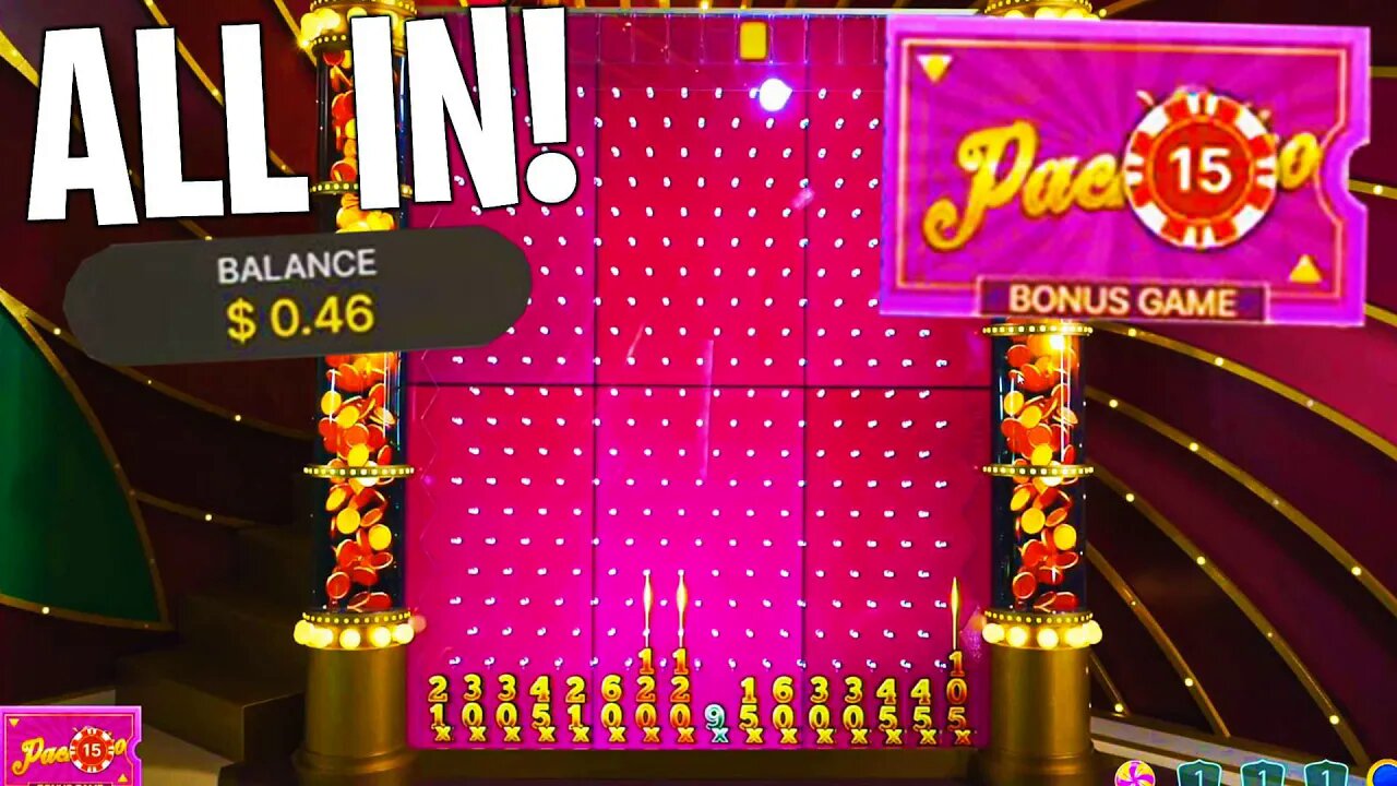 HUGE ALL IN BET ON CRAZY TIME HITS 3X PACHINKO! (LIVE GAMESHOW)