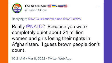 NATO Supports Ukrainian Women But Not Afghanis