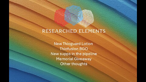 Thiofusion BGO, new products and late night thoughts - Researched Elements LLC