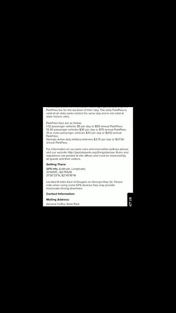 **Correct Address General Coffee state park