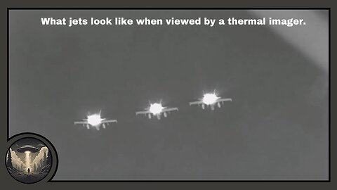 Jets viewed by a thermal imager from behind.