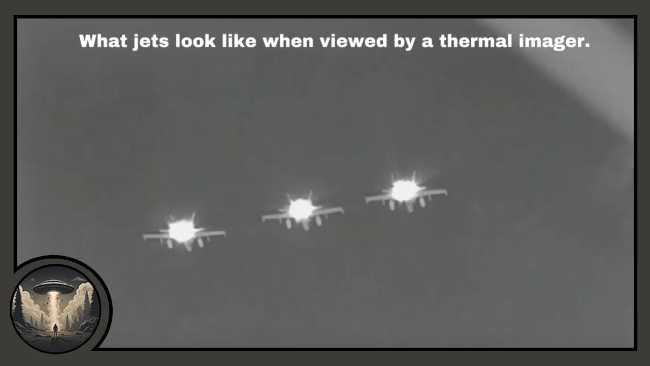 Jets viewed by a thermal imager from behind.