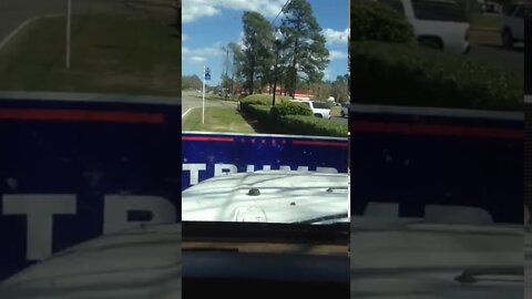 Jeep Runs Over Trump Sign