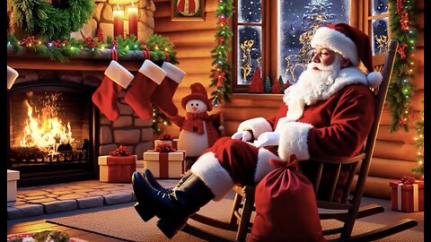 🎅🏻 🎄 Santa Claus With Cozy Christmas Fireplace Relaxing Instrumental🎶