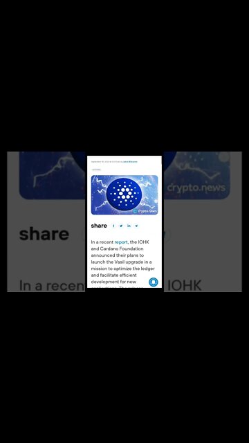 Cardano Vasil Upgrade Coming This Week: | Crypto Mash News | Cardano Vasil Upgrade #shorts