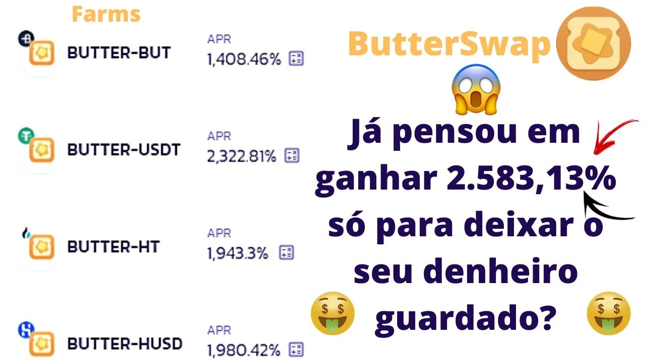 ButterSwap - Nova DEX pagando 2.583,13% no Farm e no Pool, aproveita que o token BUTTER está barato!