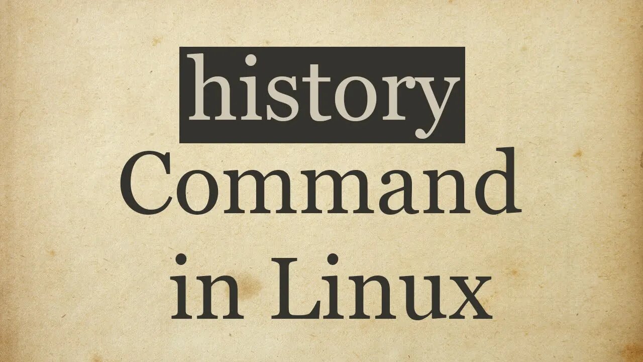 history Command in Linux