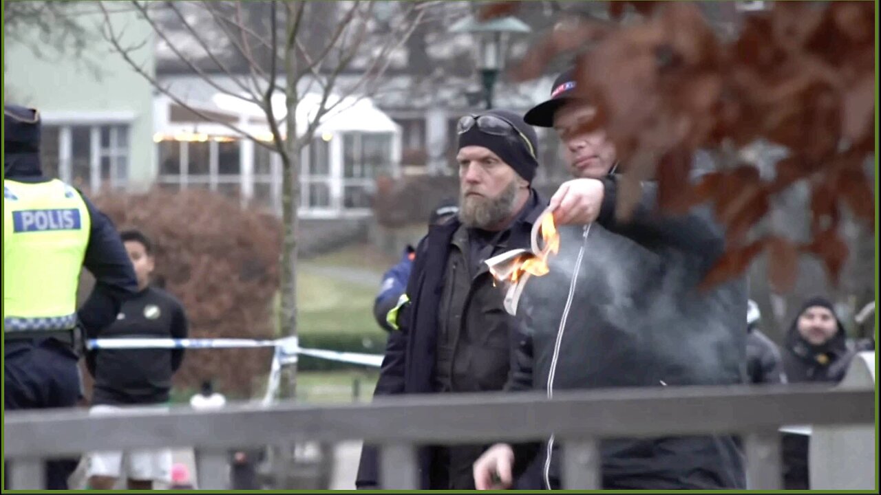 Danish Swedish politician, Rasmus Paludan burns Koran next to Turkish Embassy in Sweden