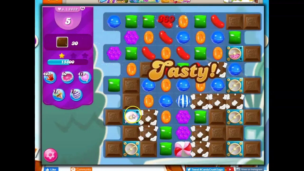 Candy Crush Level 2622 Talkthrough, 17 Moves 0 Boosters