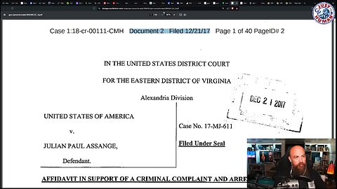 Reading: The Affidavit in Support of Assange Complaint and Arrest (2017)